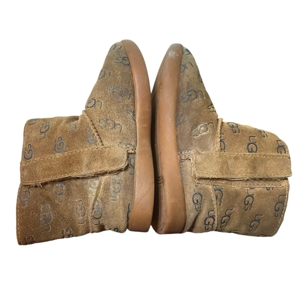 UGG Keelan Embossed Logo Tan Boots Size 10 Toddler